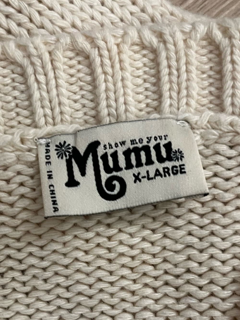 Show Me Your MuMu Fireside Cream American Flag Sweater XL - Picture 7 of 9